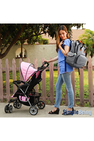 Simply Life Water-Resistant Oxford Polyester Baby Diaper Bag Backpack