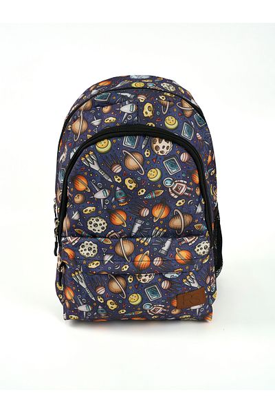 Rosmod Unisex Black Patterned Backpack with Many Eyes