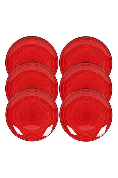 Tavola Ceramic dinner set of 6 dessert plates red plates 19 cm RUBY RED