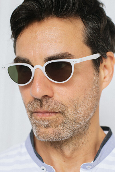 Bilge Karga Ceyda White Green Sunglasses for Men