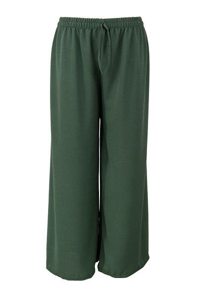 Oppland Women's Solid Color Relaxed Fit Elastic Waist Aerobin Fabric Pants Comfortable