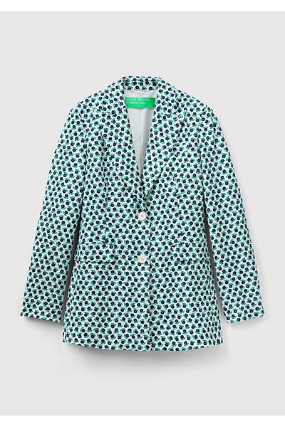 United Colors of Benetton Jachetă de damă verde cu modele florale