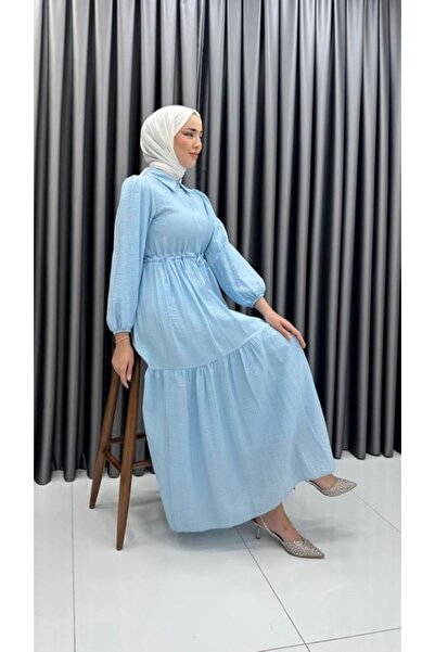 CNG MODA Waist Gathered Dress with Flywheel Detail