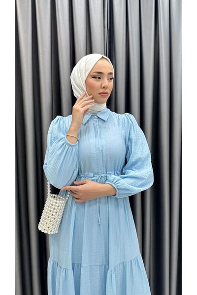 CNG MODA Waist Gathered Dress with Flywheel Detail