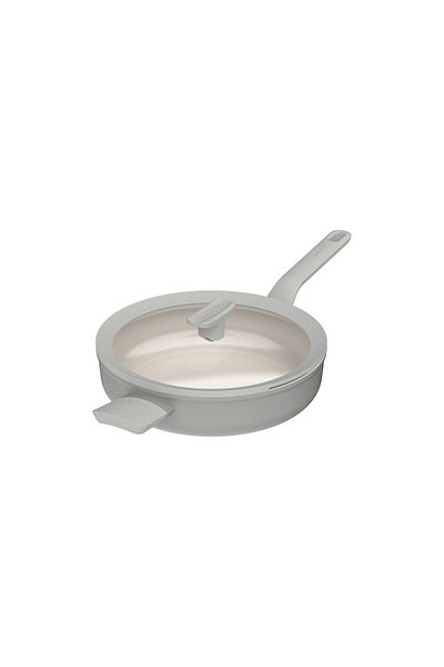 Berghoff Balance Moonmist Frying Pan, 26 cm, 2.9L, Lid, Recycled Aluminum, Glass, Gray