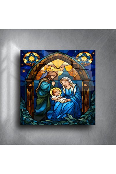 LEYLASER El Yapımı Aziz Aile Vitray Tablo
