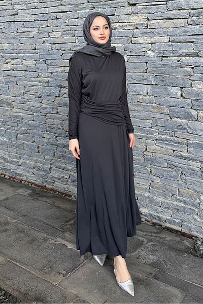 Ovn. Front Pleat Detailed Dress - Anthracite