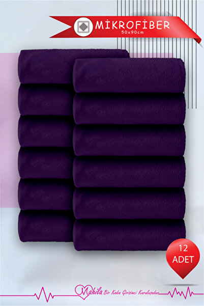 Mahila 12 قطعة من المناشف المصنوعة من الألياف الدقيقة مقاس 50 × 90، منشفة ممت...