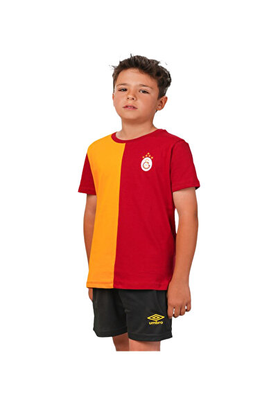 Galatasaray Orijinal 5 Yıldız Parçalı Çocuk Forma T-shırt Aslan Ahşap Kutu Hediyeli
