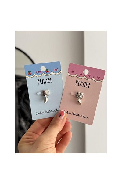 Planet Butik Italian Charm with Magnet Heart and Blue Card