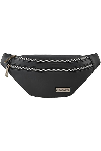 zagatto Γυναικεία Τσάντα Γλουτών Zagatto, Μαύρη, Δερμάτινη, Unisex, Ελαφριά &...