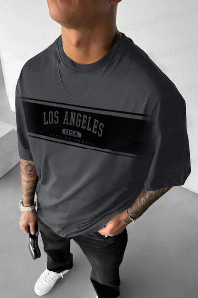 COMANCHERO Ανδρικό μπλουζάκι City Of Angels Oversize Fit, Φαρδιά Γραμμή, Χαλα...