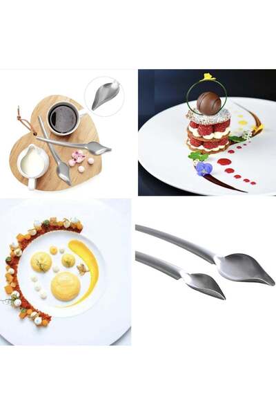 PUFO Decorate metal spoon with dropper for decorating cakes, pastries, 19 cm