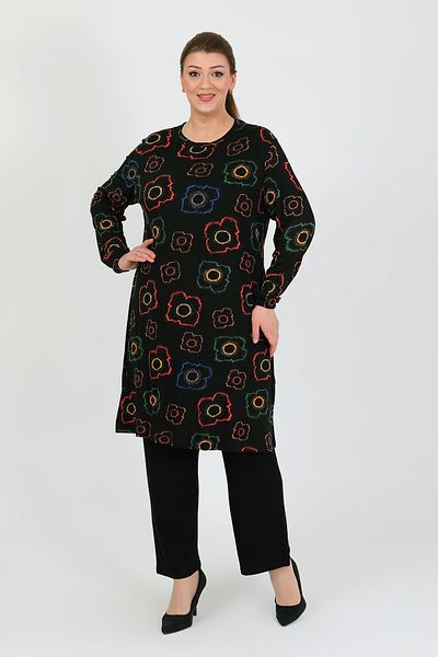 By Alba Collection Women's Multiple Lycra Flower Pattern Large Size Double Set