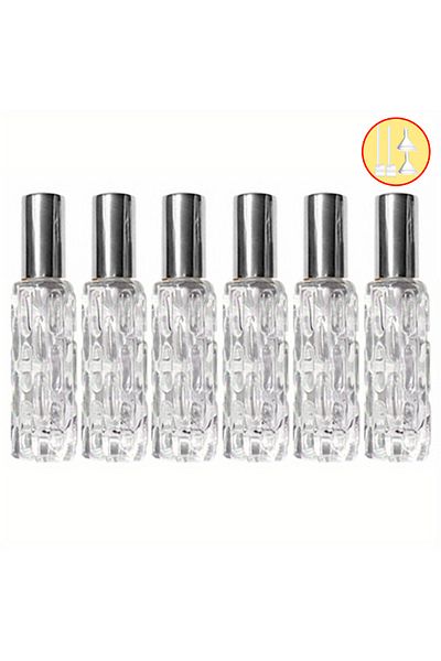Choice Glass 10ml 6pcs Silver 1/3/6pcs+4 accessories 10ml travel mini perfume atomizer container with 3 spr