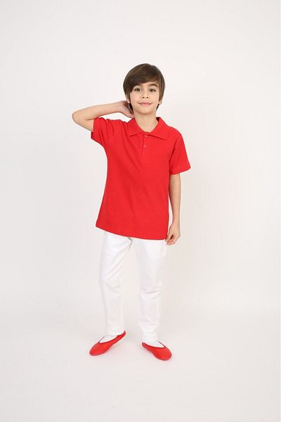 vyloo Boy'S- Short Sleeve Lacoste Polo Neck T-Shirt and White Linen Pants