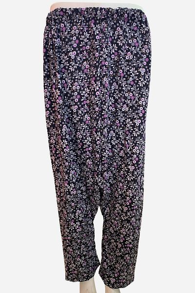 sinankardeşler Women's Mother Large Size Elastic Pocketed Jarge Fabric Patterned Shalwar