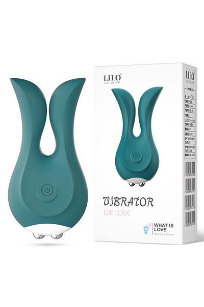 WildFashion Vibrator dual din silicon cu ABS, cu acumulator inclus, Verde, TOY558-12