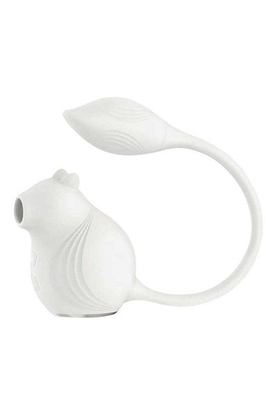 WildFashion Vibrator dublu cu mode de suctiune si vibrare, Alb, TOY497-2