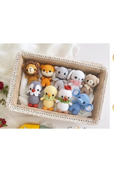 designbyoykum 9'lu Minik Amigurumi Oyuncaklar Oyun Arkadaşı