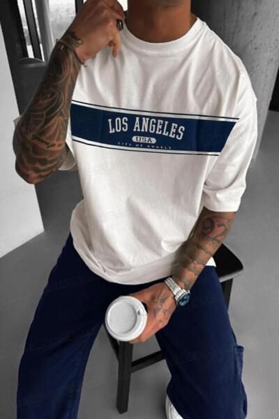 COMANCHERO Ανδρικό μπλουζάκι City Of Angels Oversize Fit, Φαρδιά Γραμμή, Χαλα...