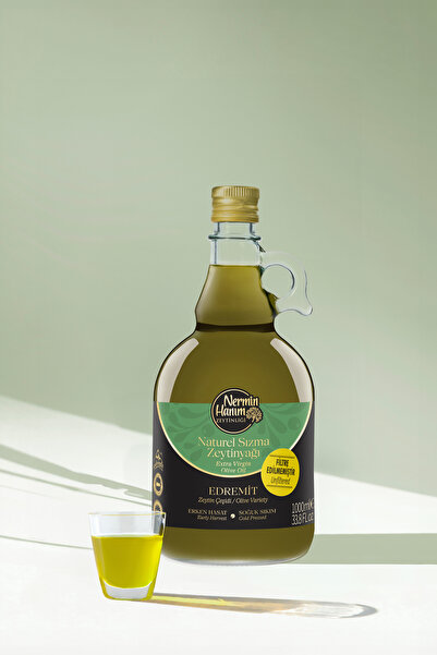 Nermin Hanım Zeytinliği Filtresiz Erken Hasat Soğuk Sıkım Zeytinyağı (1lt)