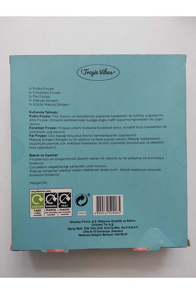 M.C Tropic vibes - makeup brush and sponge 5-piece set