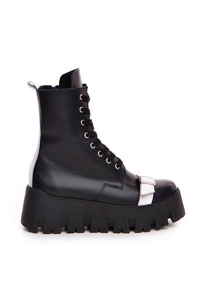 Vanilla Days Bocanci Valeria Piele Neteda Neagra cu Detaliu Alb