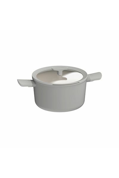 Berghoff Oală Balance Moonmist, 5,5 l, capac, aluminiu reciclat, gri