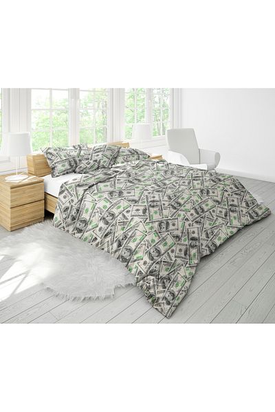 NufJoy Quilted duvet set for 2 people 200x220 cm and 2 printed pillows 50x70 cm, filling 250 g/sqm