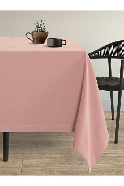 Demor Home Velvet Textured Baby Pink Carefree Tablecloth