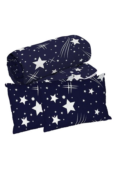 NufJoy Quilted duvet set for 2 people 200x220 cm and 2 printed pillows 50x70 cm, filling 250 g/sqm