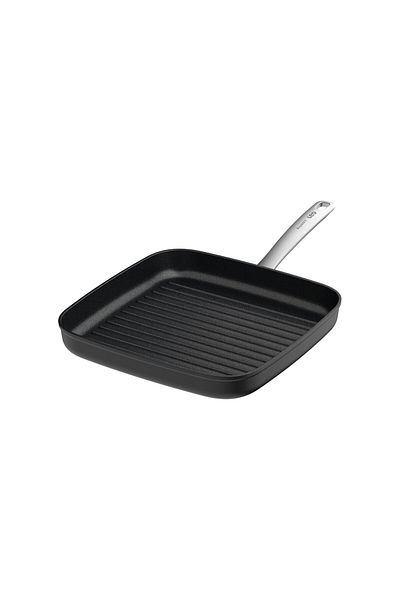 Berghoff Graphite grill pan, 28 cm, 2.6L, Ceramic non-stick coating, Recycled aluminum, Black/Silver