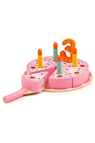 ideal STORE Дървена играчка за рожден ден сладка торта