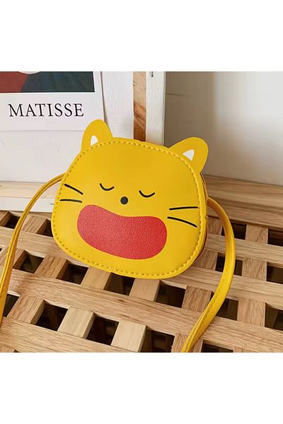 synshop Cute cat paw model leather girl child baby wallet shoulder side bag dimensions 12x12cm