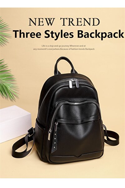 OEM Rucsac dama, negru, 34x29x12 cm