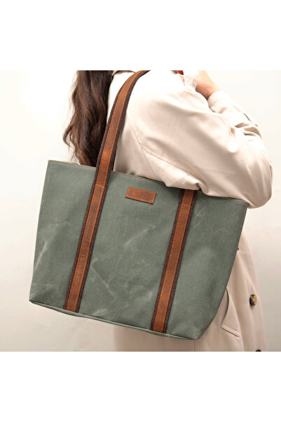 Gillario Design 05 Kanvas Kumaş - Deri Kadın Omuz Çanta