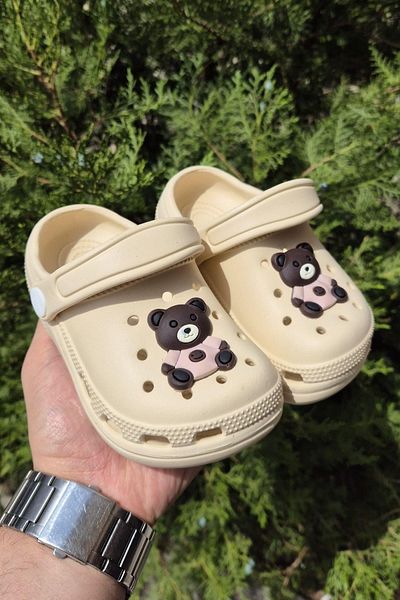The Red Kids Size 22-25 Non-Slip Sole Slippers Tan