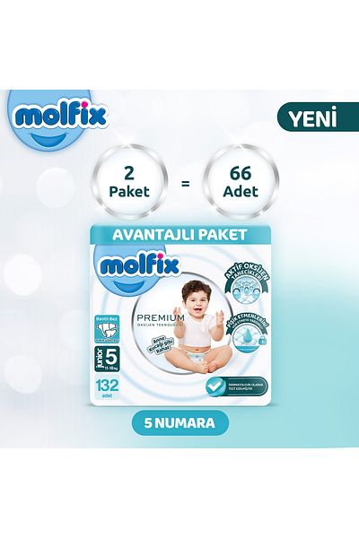 Molfix Premium Advantageous Package Size 5 132 Pieces