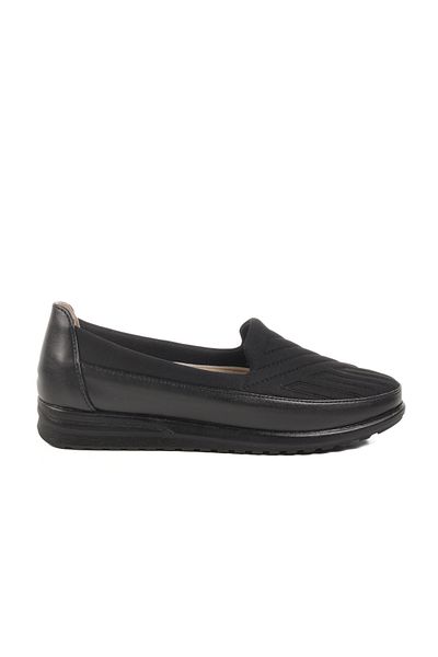 AYAKMOD Black Leather Gel Sole Anatomical Women's Casual Shoes 228 Z
