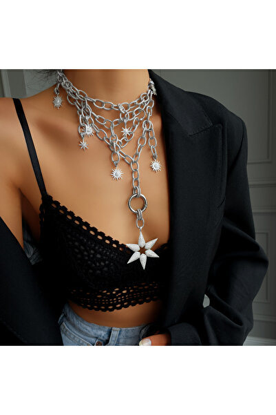 Bayemeyc LOCUS GÜMÜŞ KAPLAMA ÇOKLU KOLYE