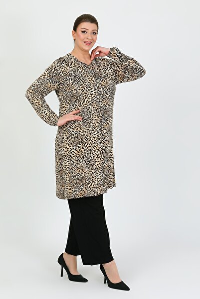 By Alba Collection Women's Leopard Turula Lycra Large Size Double Set