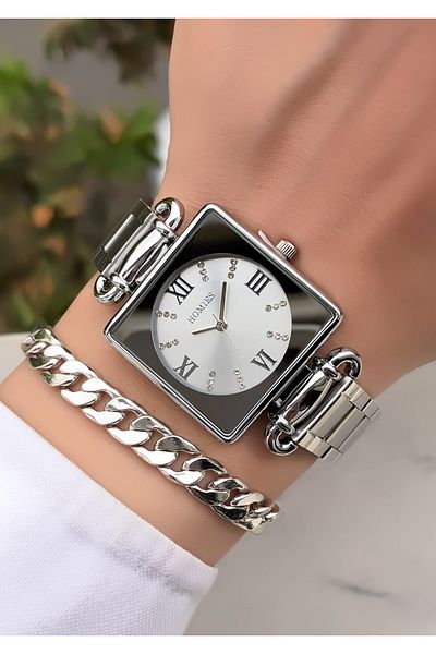 Homies Original New Season Square Case Women's Watch with Bracelet Gift