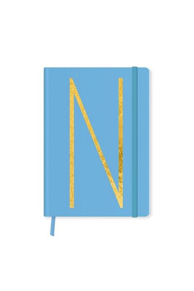 Fabooks دفتر ملاحظات مطبوع عليه حرف Deffter Monogram ذو غطاء صلب مخطط 168 صفحة - N