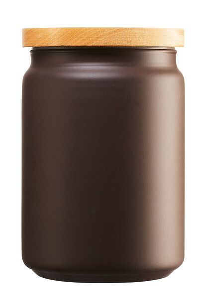 Luminarc Box Manıa Writable Brown Color Jar 1L + Wooden Lid J6791