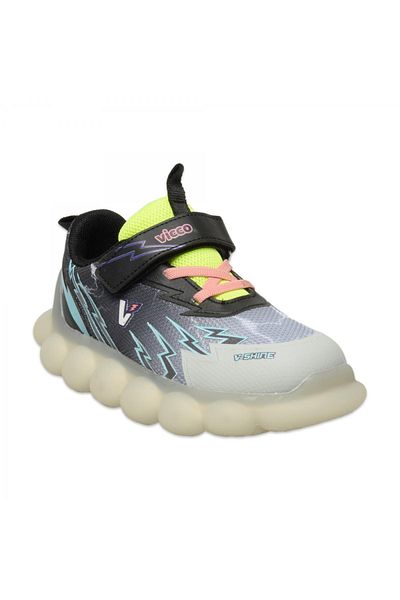 Vicco 346.P25Y.214 Flash Booties Lighted Phylon Black-White Boys' Sports Shoes