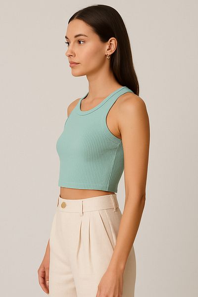 HNX Cotton Thick Strap Crop Women's Tank Top