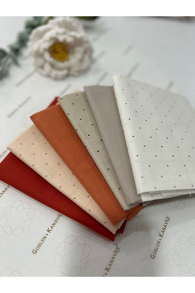 goblenkanaviçe Cotton Fabric Set 6 Piece Set 50X100 cm