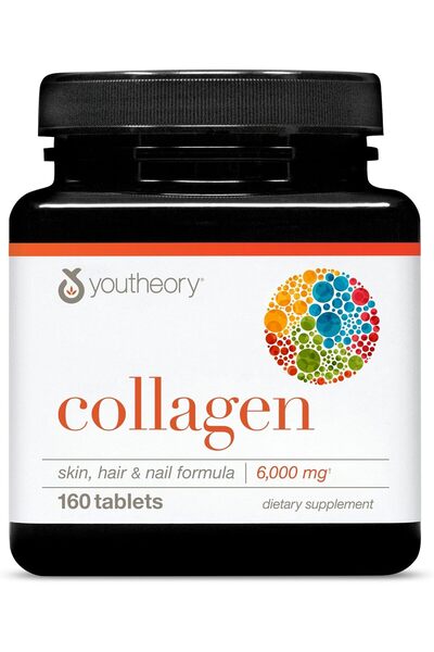 Youtheory كولاجين متطور مع فيتامين سي - 160 قرصًا | دعم البشرة والشعر والأظاف...
