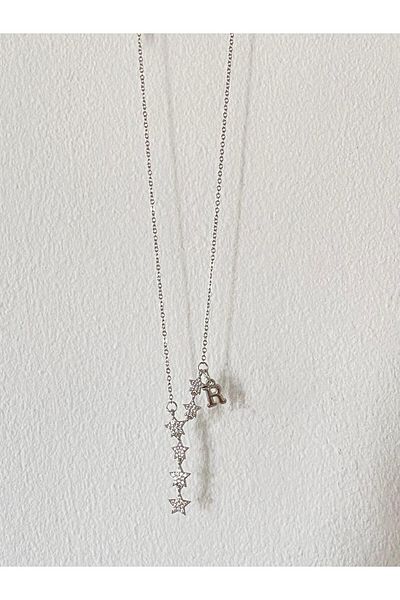 bijoux uniques Shooting Star R Letter Steel Necklace